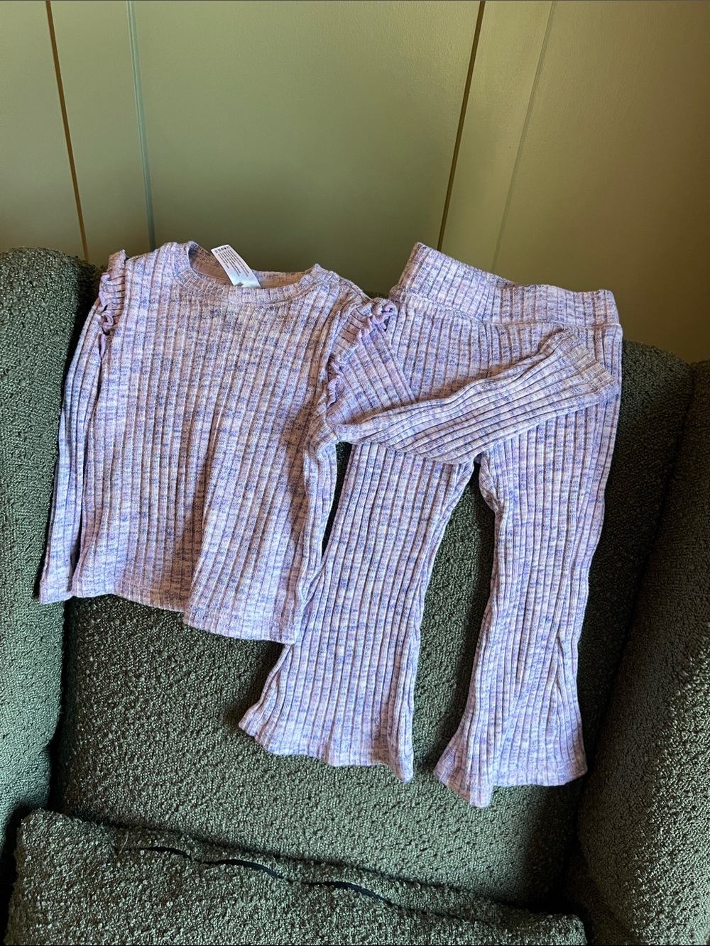90 Degree By Reflex Lilac Ribbed Two-Piece Set